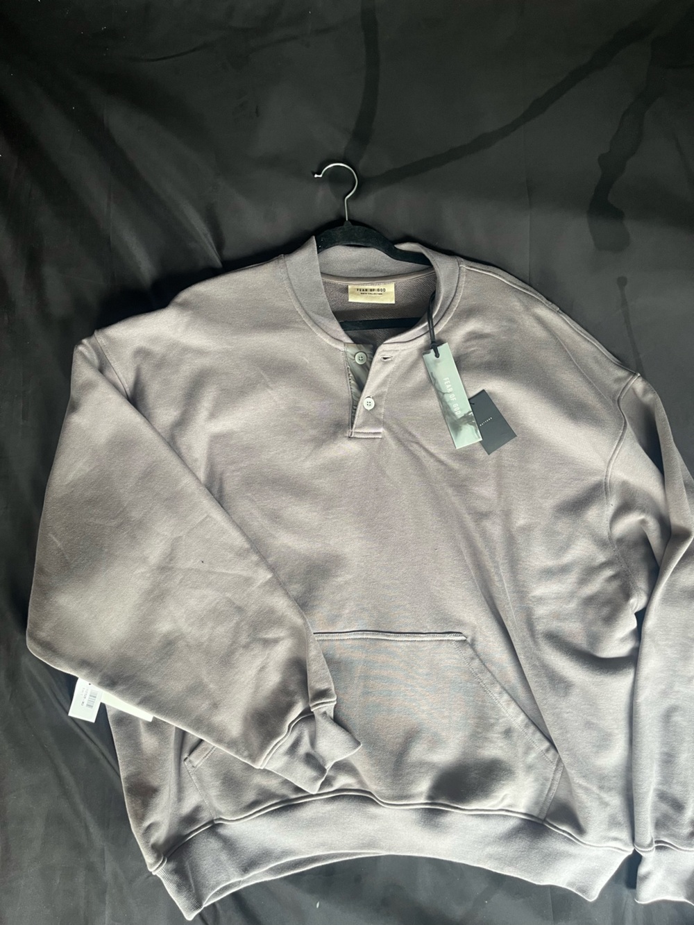 Fear of God Taupe Crewneck Henley Pullover